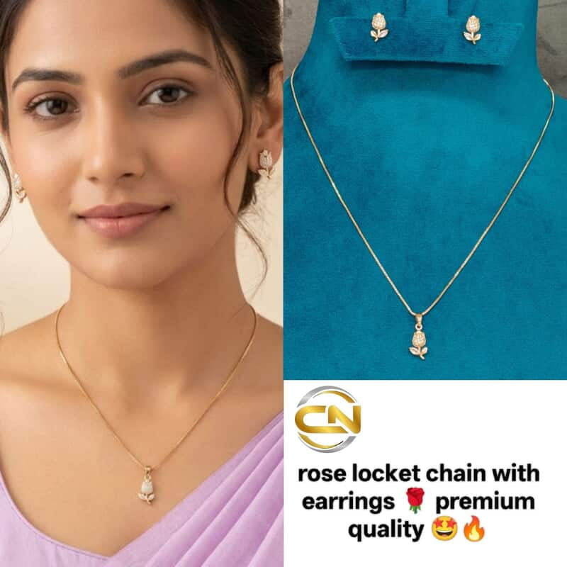 rose locket chain with earrings ?