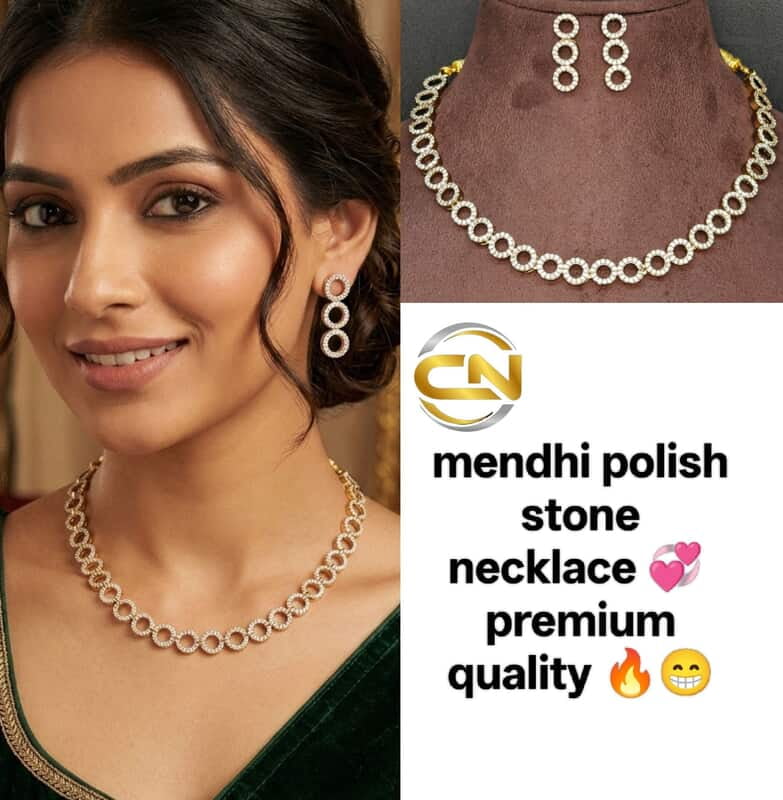 mendhi polish stone necklace ?