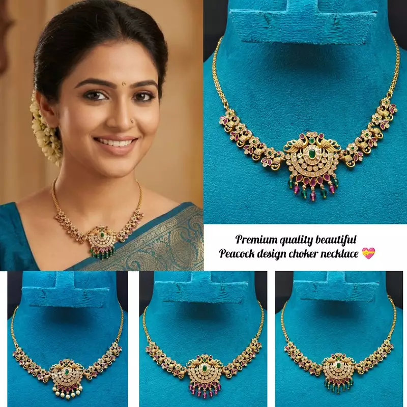 Beautiful peacock design choker necklace ?