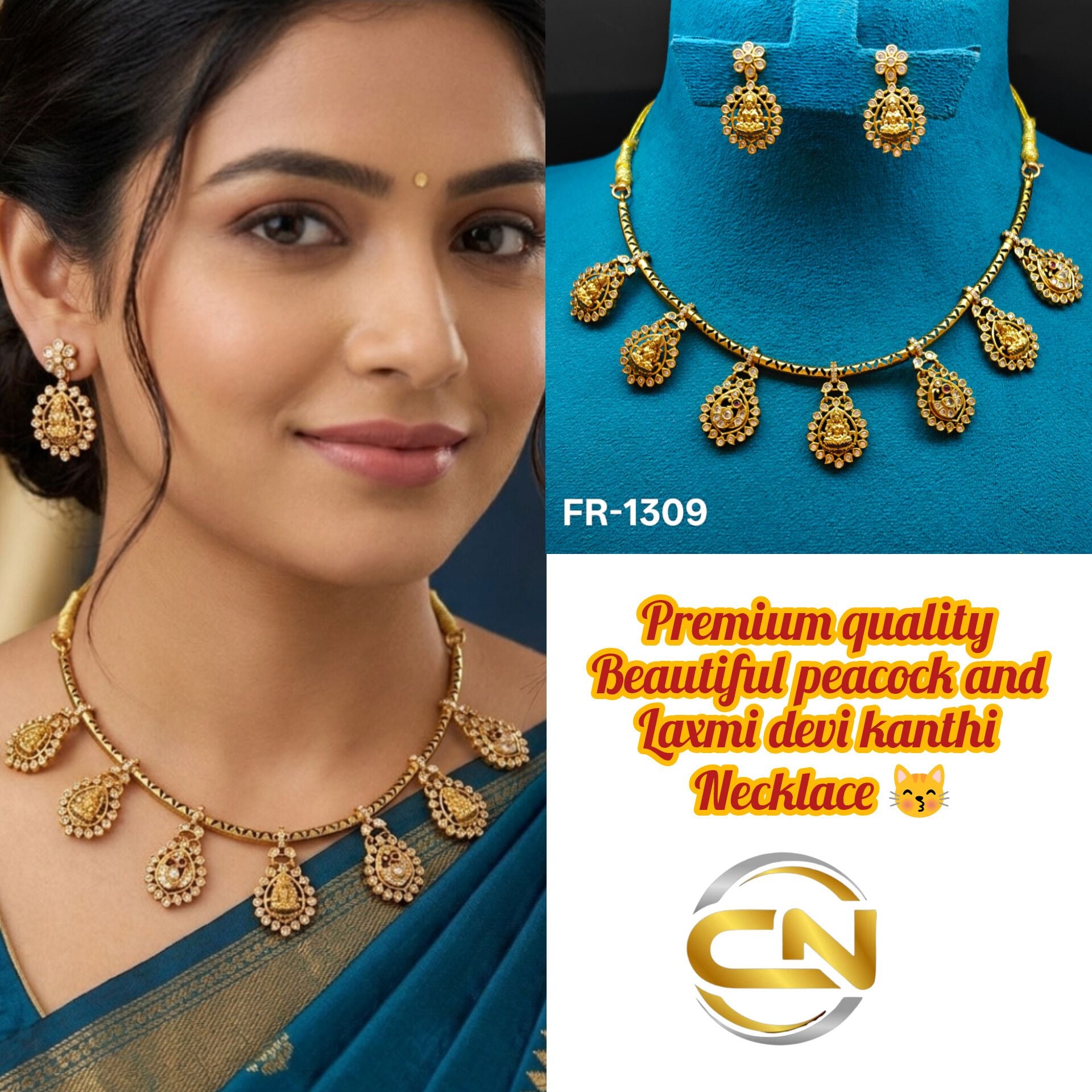Beautiful peacock and laxmi devi kanthi necklace ?