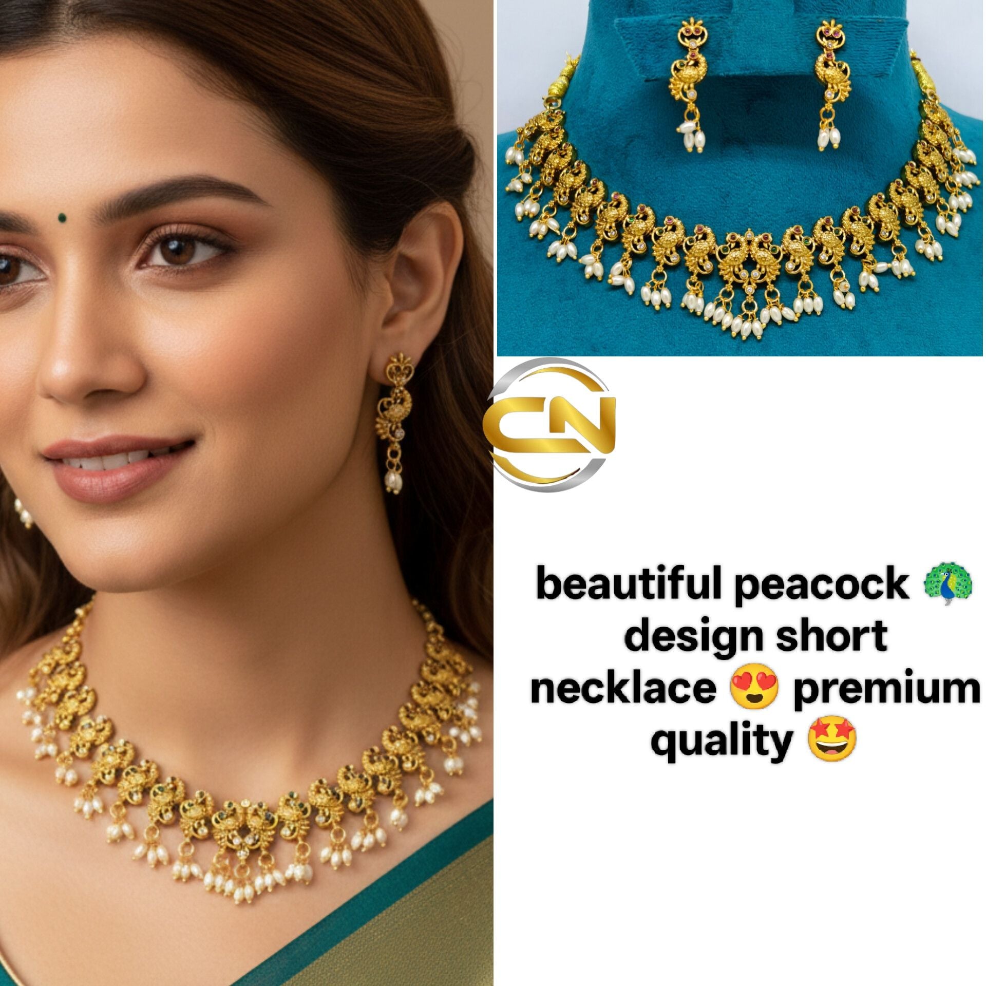 peacock ? design short necklace ?