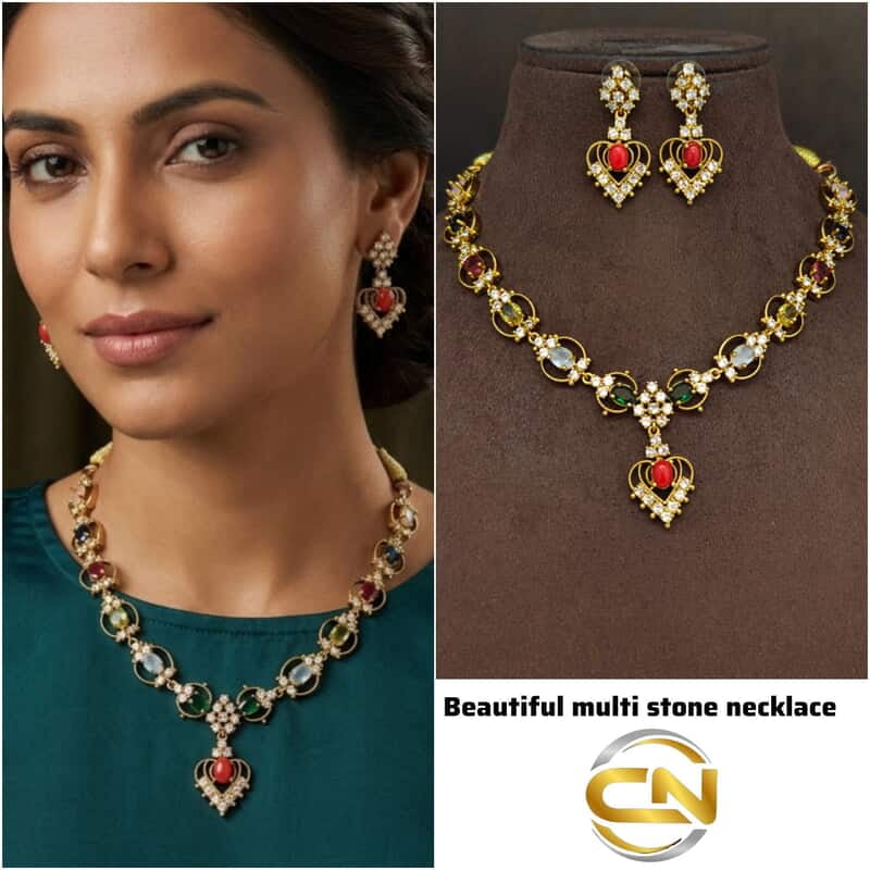 multi stone necklace