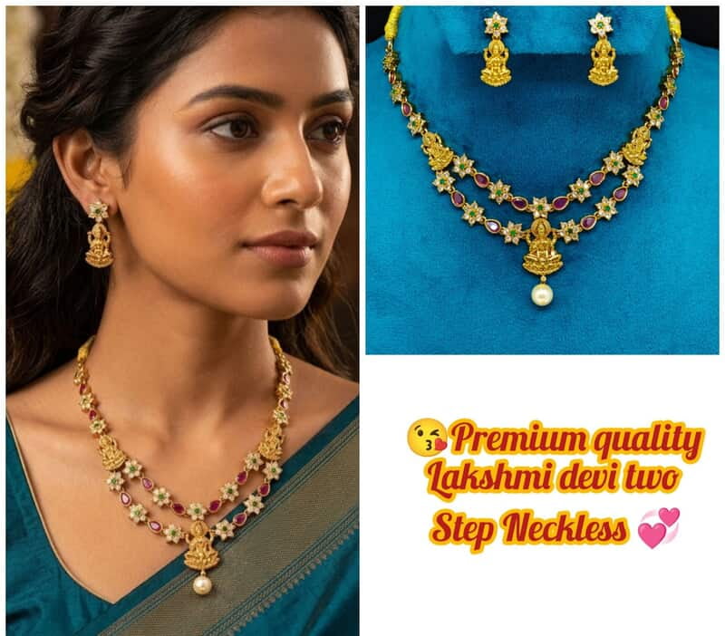 premium quality lakshmi devi two step Neckless