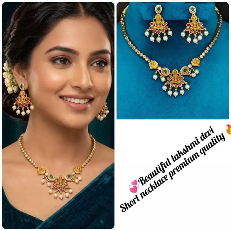 beautiful lakshmi devi short Necklace premium quality