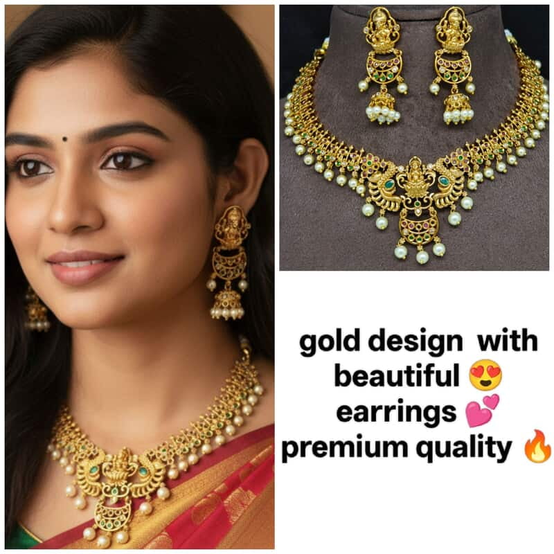 Gold design necklace set