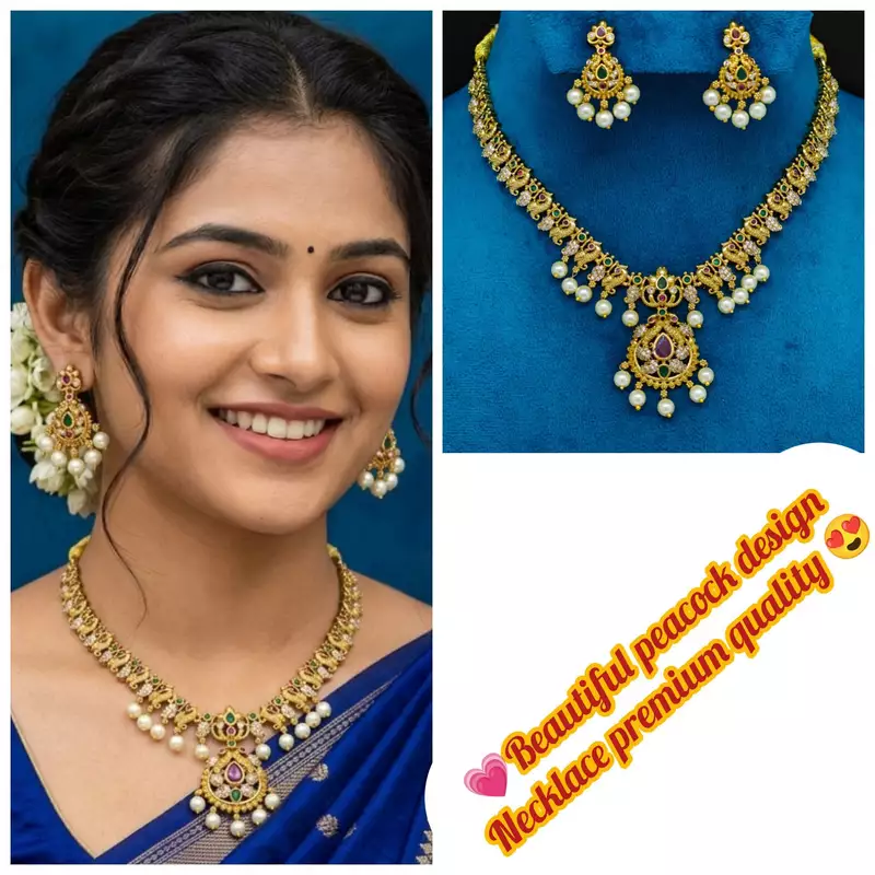 beautiful peacock design necklace premium quality