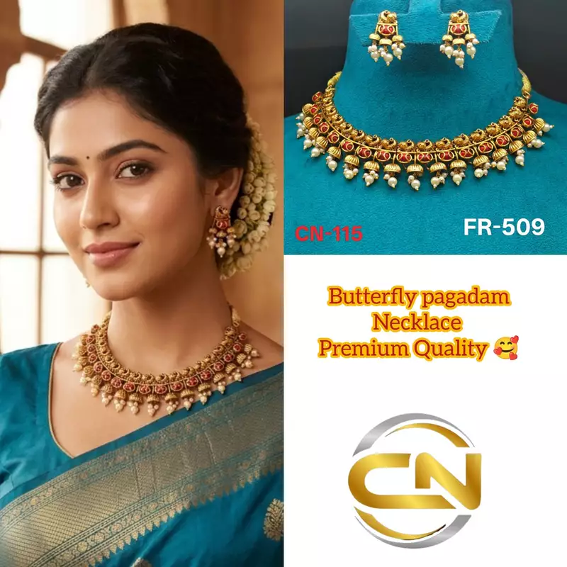 Butterfly pagadam necklace