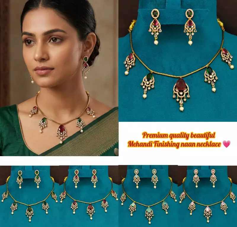 Beautiful mehandi finishing naan necklace ?
