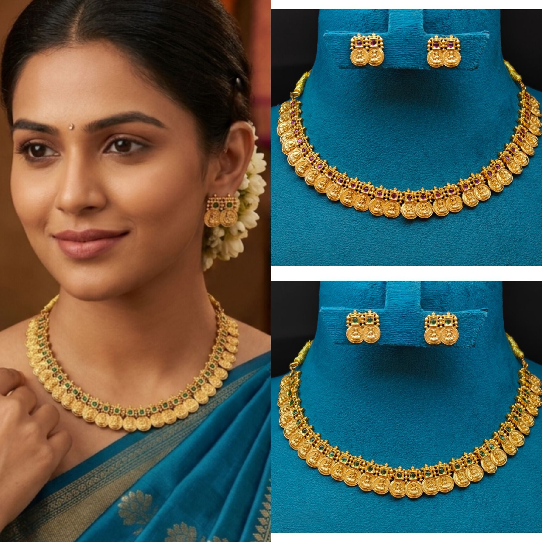 Beautiful laxmi devi kasulu necklace ?