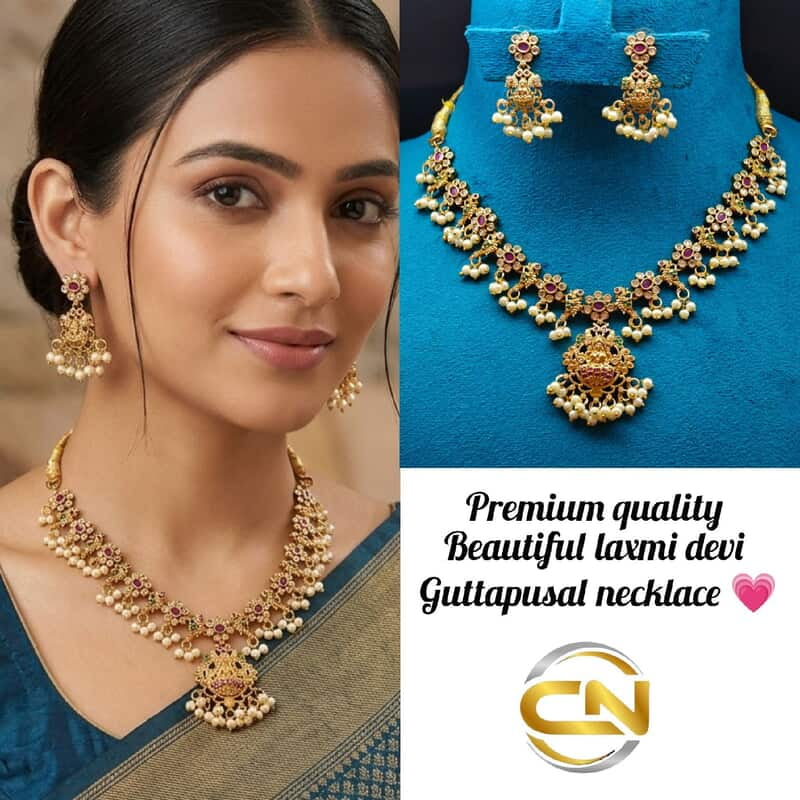Beautiful laxmi devi guttapusal necklace ?