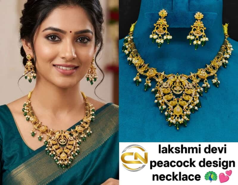 lakshmi devi peacock design necklace ?
