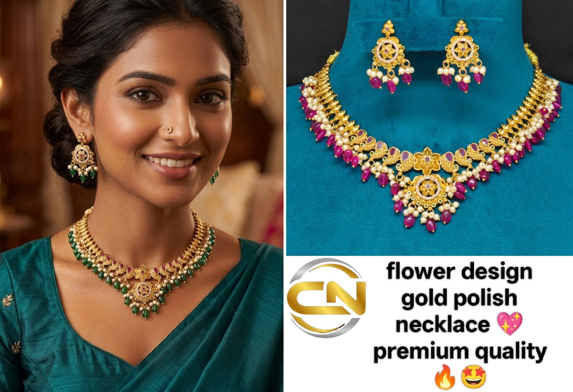 beautiful flower design necklace ?