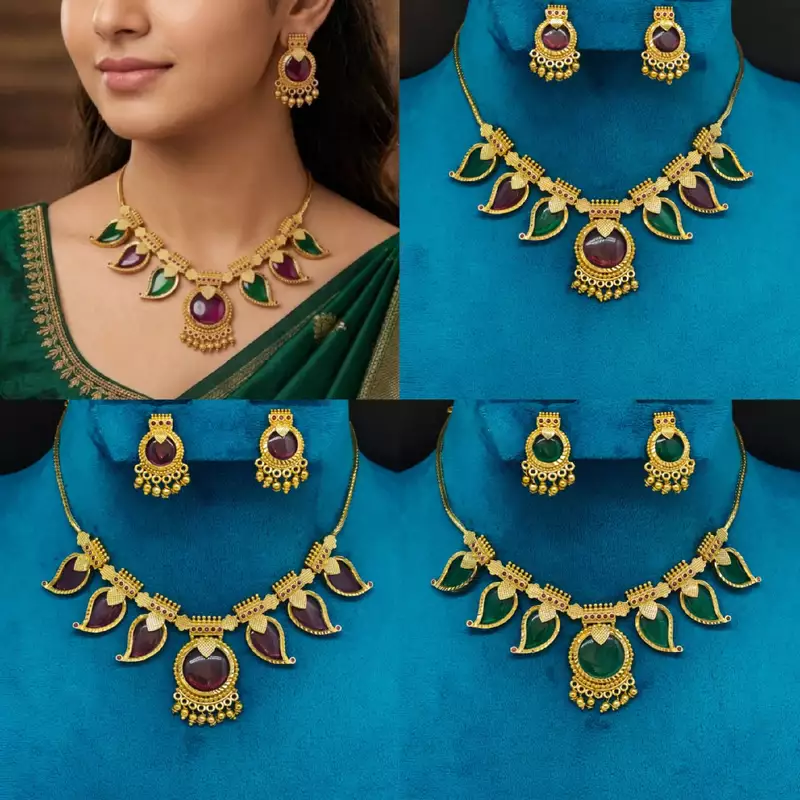 beautiful mango design short Necklace premium quality