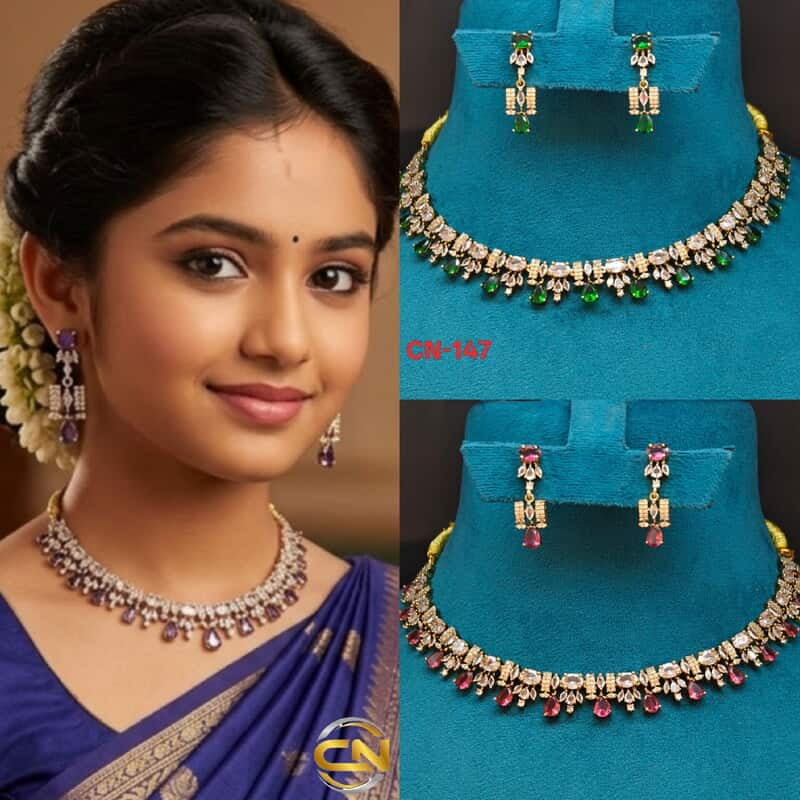 premium quality mehandi polish short necklace