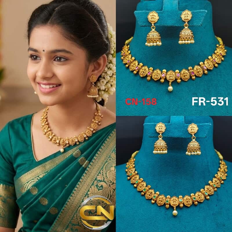 premium quality laxmi devi short necklace