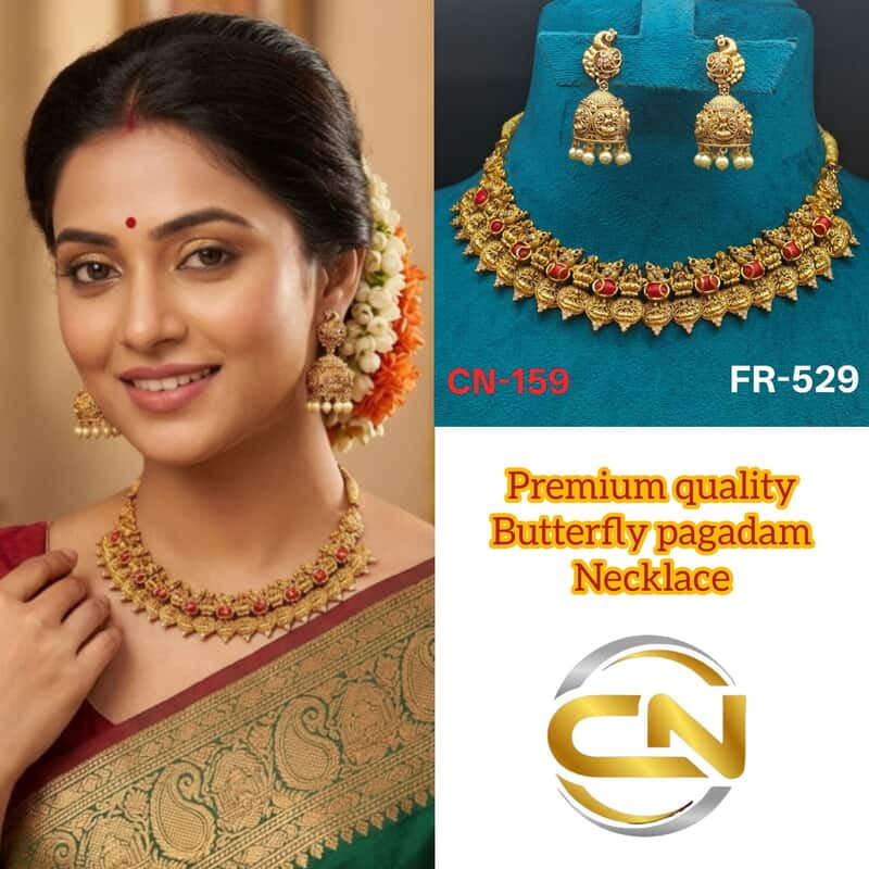 premium quality butterfly pagadam necklace