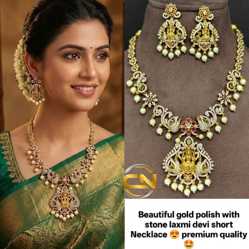 laxmi devi with stone necklace ?