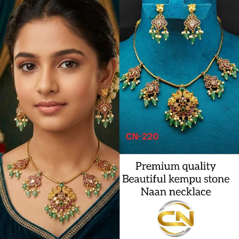 Beautiful kempu stone naan necklace ?