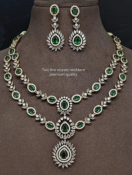 Two line stones necklace