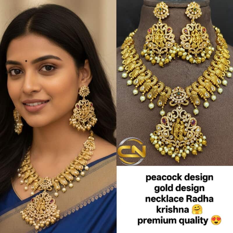 Peacock design gold design necklace ?