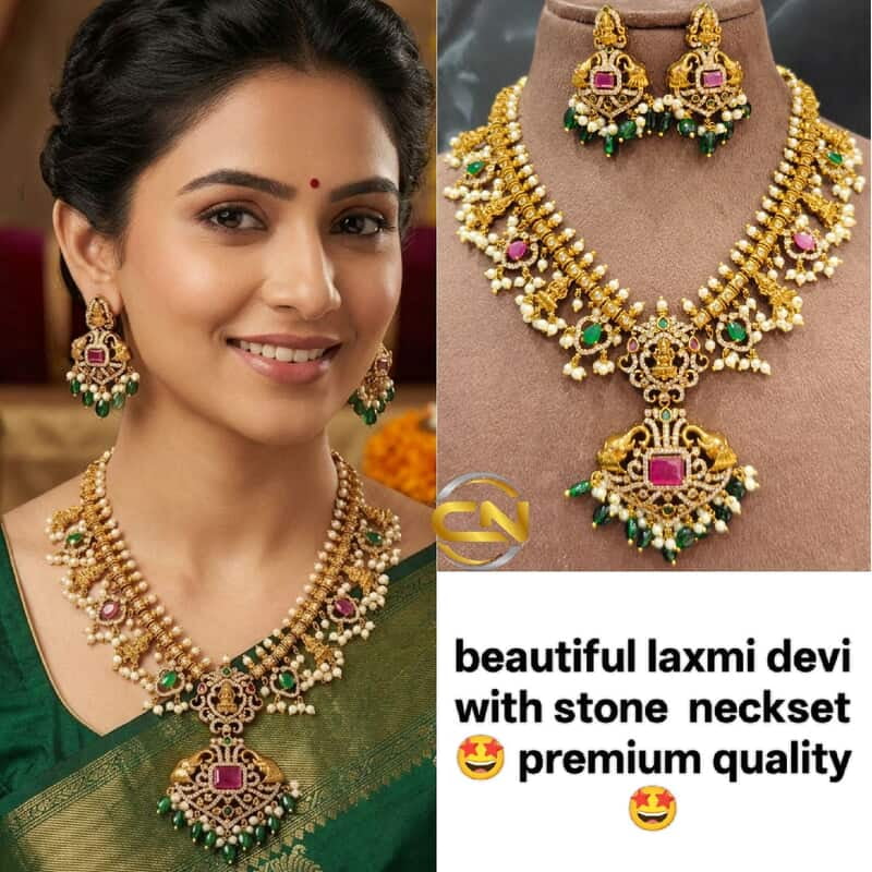 Laxmi devi with stones  Necklace ?