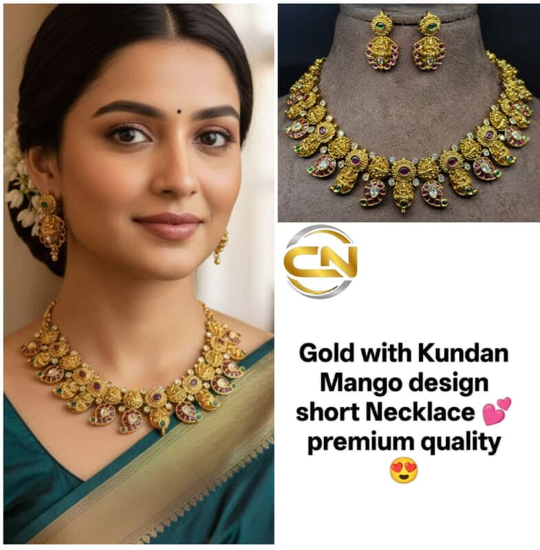 gold with Kundan Mango design necklace ?
