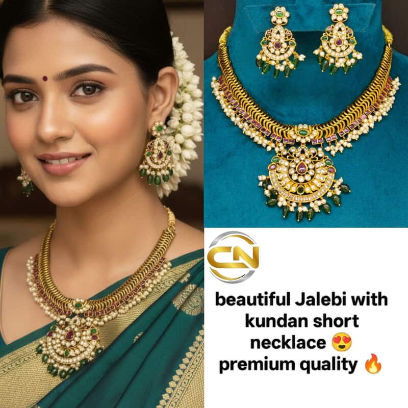 jalebi kundan short necklace ?