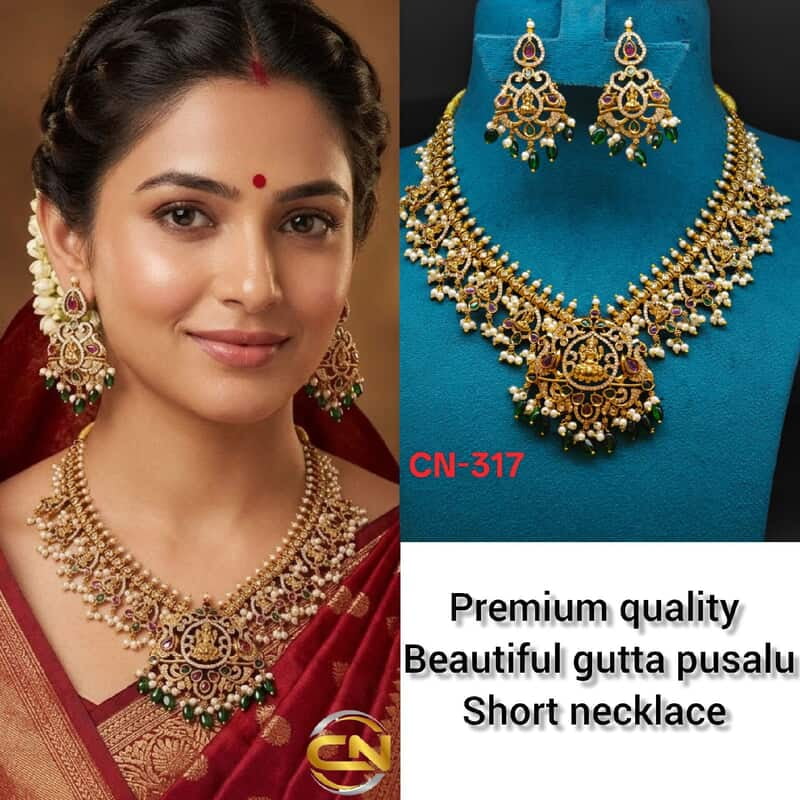 Beautiful gutta pusalu short necklace