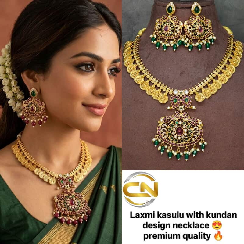 Kasulu with kundan design short necklace ?