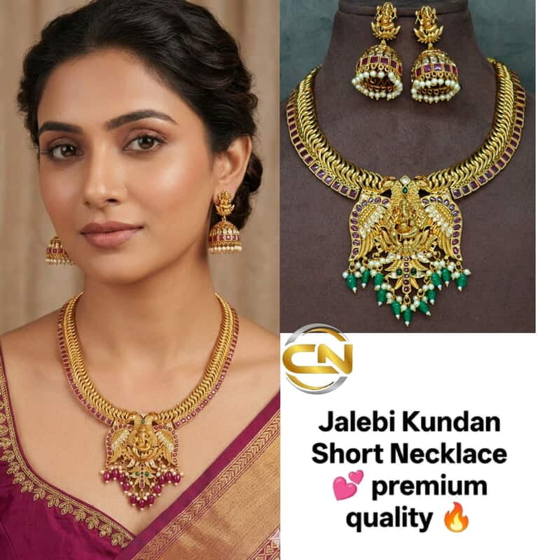 Jalebi With kundan short Necklace ?