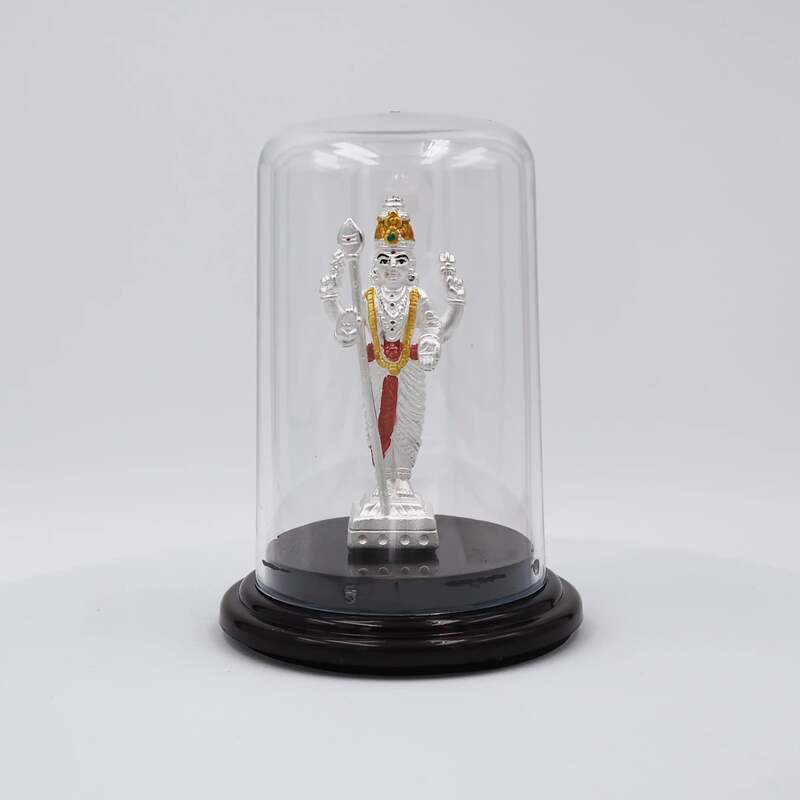 999 Pure Silver Standing Murugan Statue: Divine Blessing for Pooja, Gifting, and Vehicle Protection