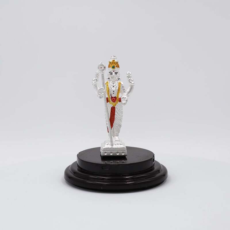 999 Pure Silver Standing Murugan Statue: Divine Blessing for Pooja, Gifting, and Vehicle Protection