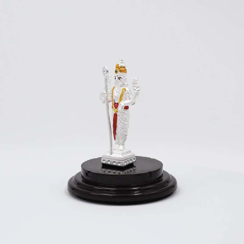 999 Pure Silver Standing Murugan Statue: Divine Blessing for Pooja, Gifting, and Vehicle Protection
