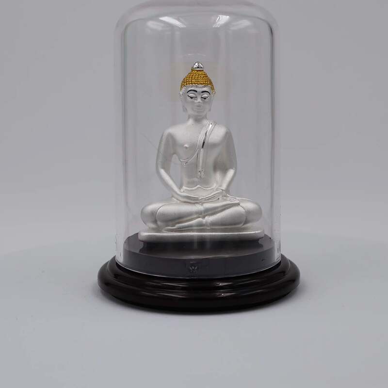 999 Pure Silver Buddha Statue Statue for Pooja, Gift, and Car Dashboard