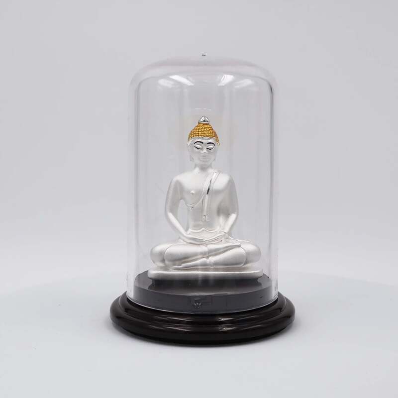 999 Pure Silver Buddha Statue Statue for Pooja, Gift, and Car Dashboard