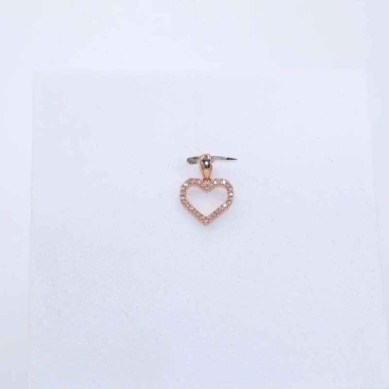 92.50 silver rose gold Dimond Heart pendent