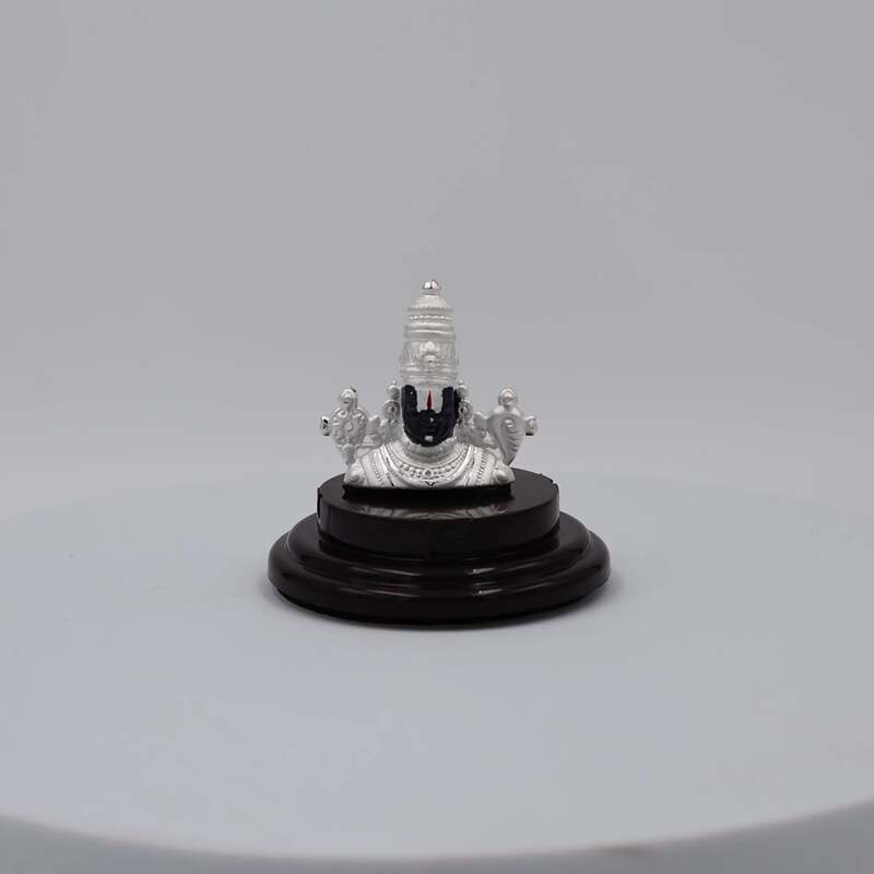 92.50 Pure Silver BALAJI Statue Portrait for Pooja, Gifting, and Car Dashboard