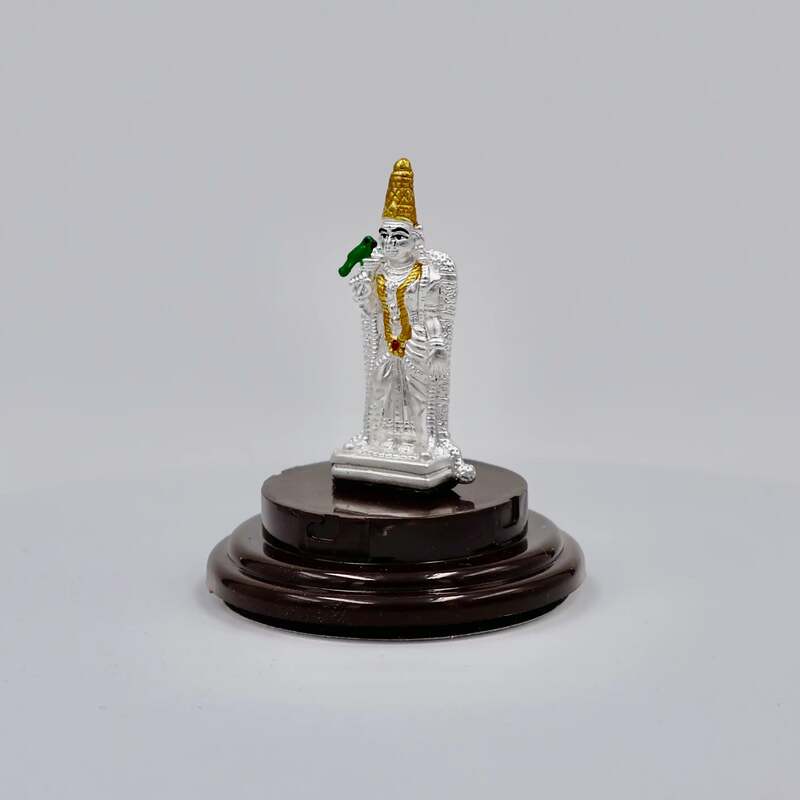 92.50 Pure Silver meenakshi Statue for Pooja, Gifting, and Car Dashboard