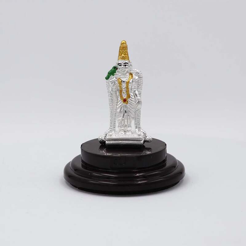 92.50 Pure Silver meenakshi Statue for Pooja, Gifting, and Car Dashboard