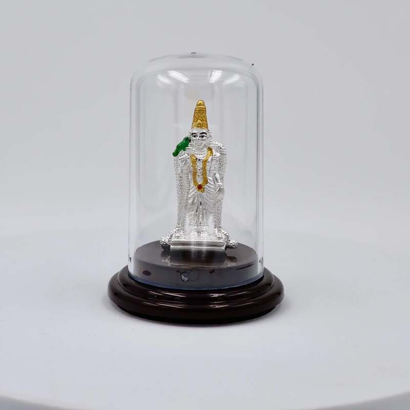 92.50 Pure Silver meenakshi Statue for Pooja, Gifting, and Car Dashboard