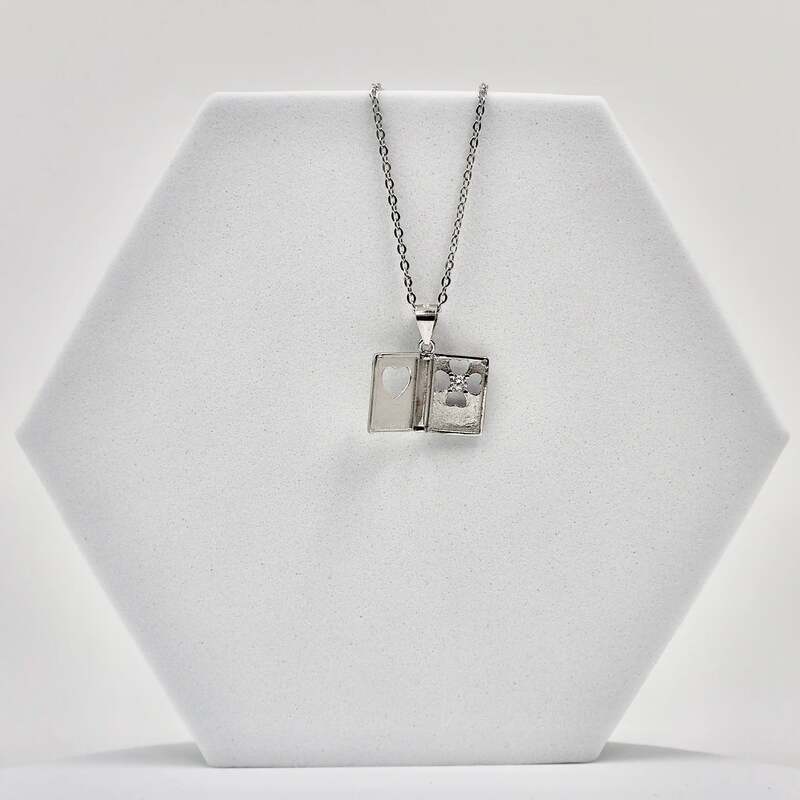 92.50 silver Love Book openable pendent with chain