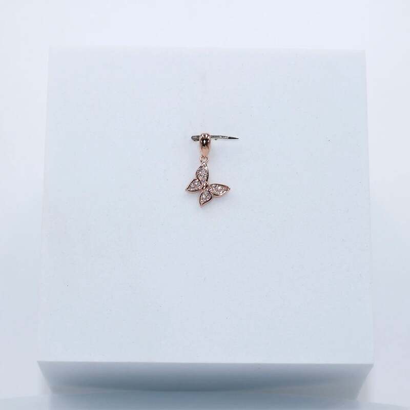 92.50silver rose gold butterfly pendent only