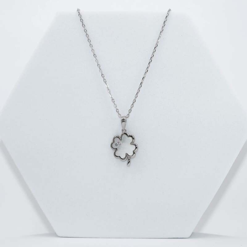 92.50 Silver rose flower with stone chain