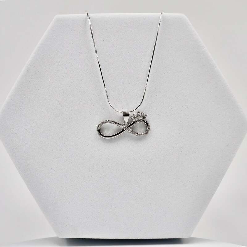 Silver infinity crown symbol pendent with Chain