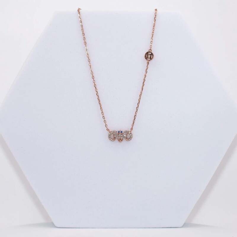 92.50 silver rose gold pendent with chain