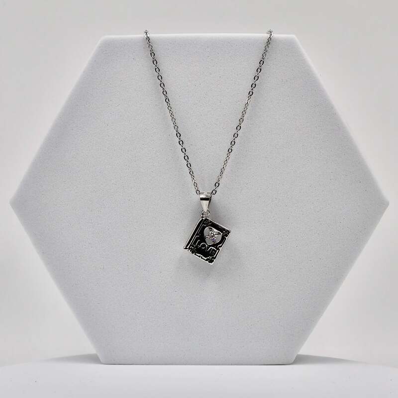 92.50 silver Love Book openable pendent with chain