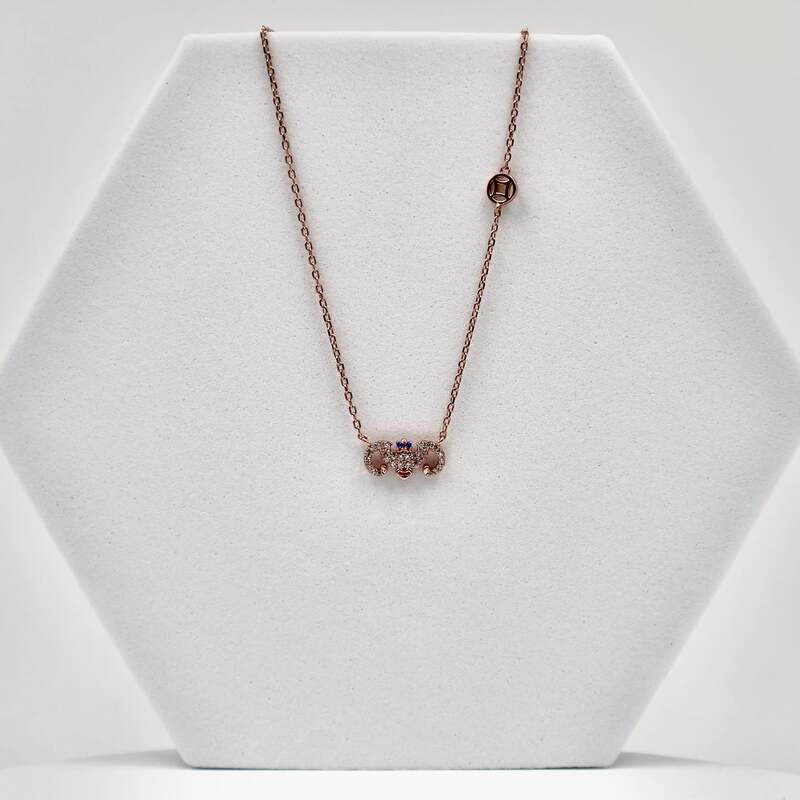 92.50 silver rose gold pendent with chain