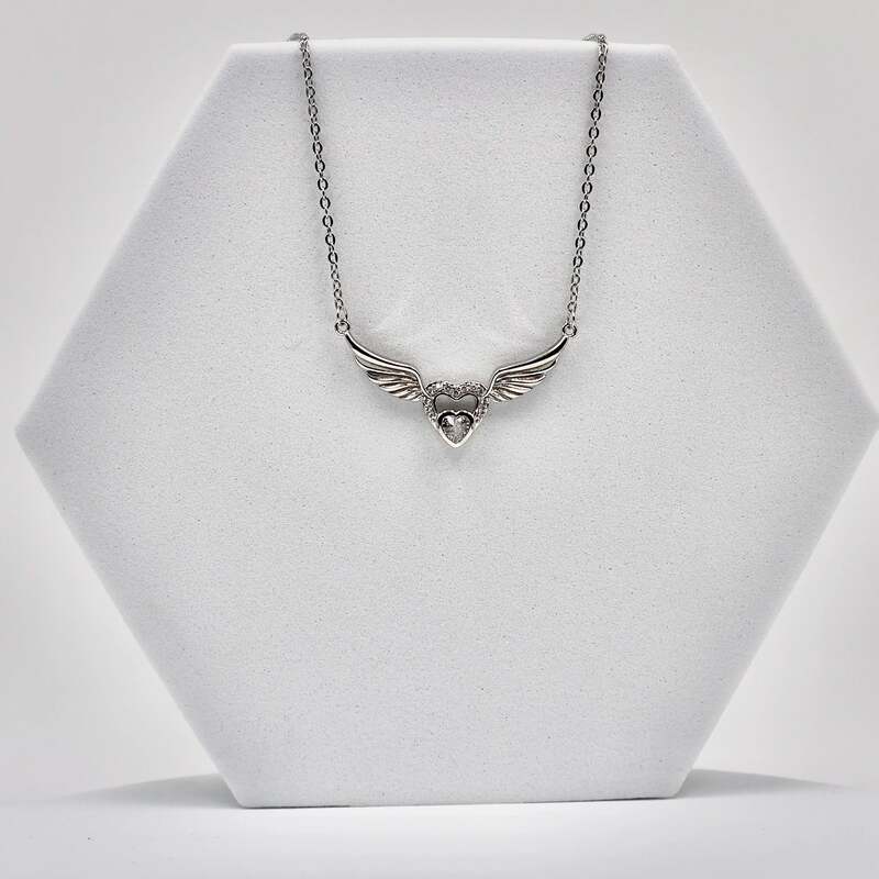 92.50 Silver Heart with Wings Pendent with chain