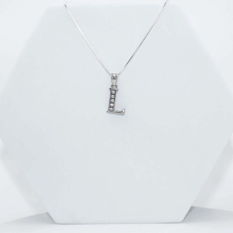Alphabet L Pendant with Chain