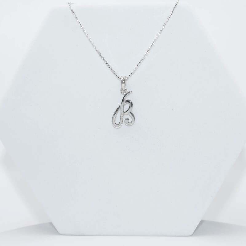 Silver Alphabet B pendent with Chain